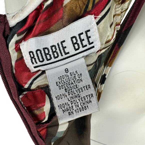 Vintage Y2K Robbie Bee Silk Maxi Halter Dress Size 8 Abstract Floral Fairy Maxi - Picture 8 of 9